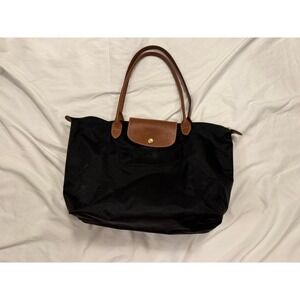 FRANCE AUTHENTIC LONGCHAMP PARIS LE PLIAGE SHOPPING MODELE DEPOSE BLACK TOTE BAG